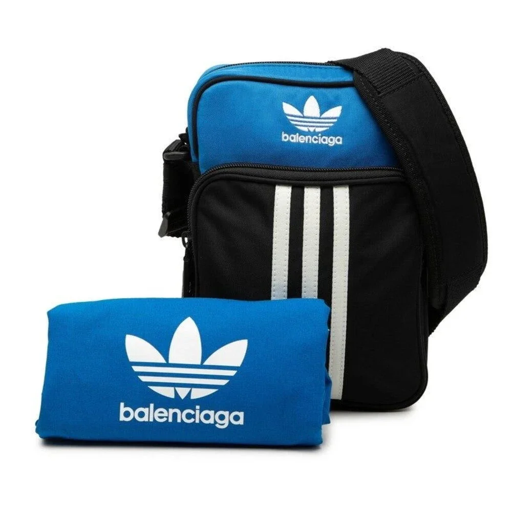 Balenciaga x Adidas Crossbody Bag Nylon Shoulder Bag Black